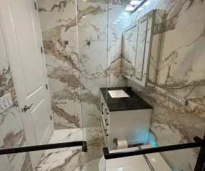 Master bathroom remodel with walk-in shower in Brandon FL